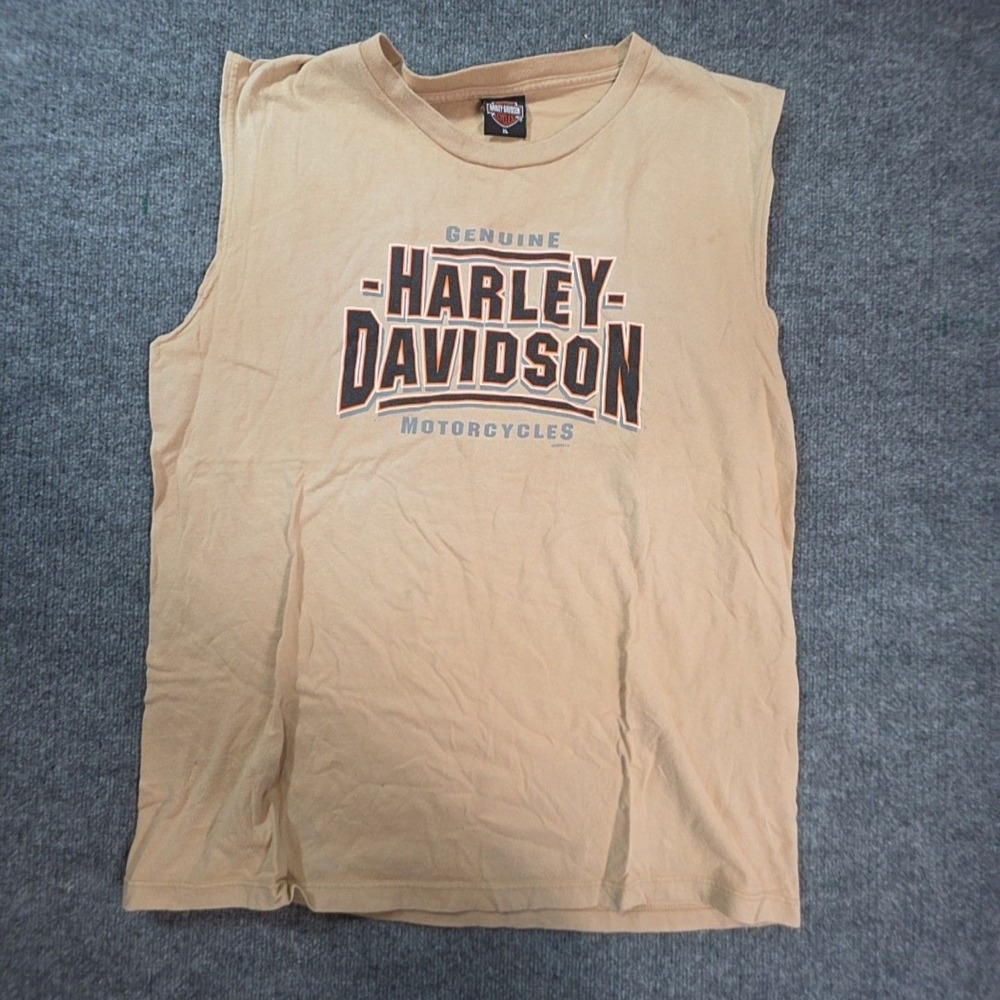 Harley-Davidson Shirt Mens XL Beige Twin Cities Graphic Tee T-Shirt Biker